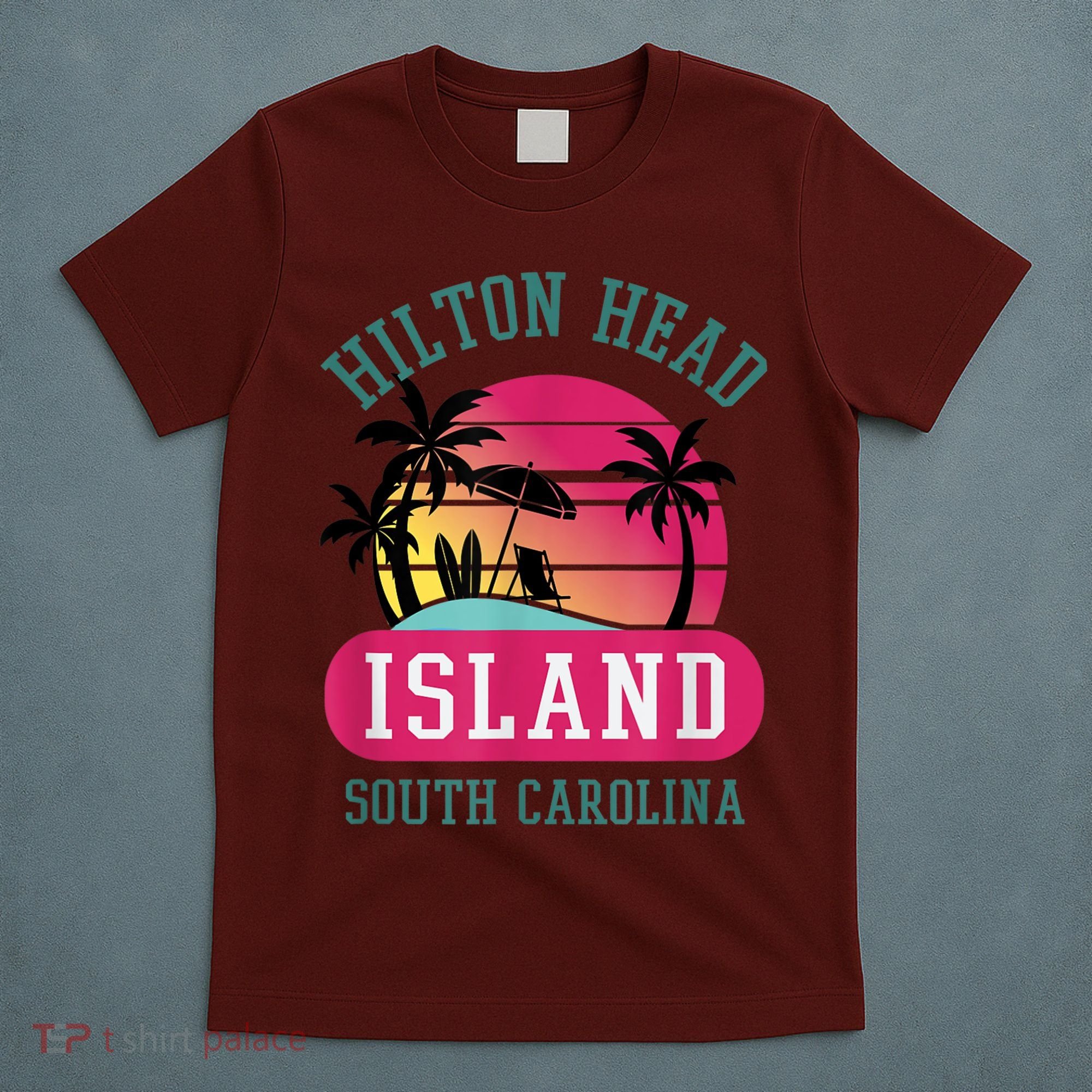 Retro Cool Hilton Head Island SC Beach Souvenir Novelty Art T-Shirt