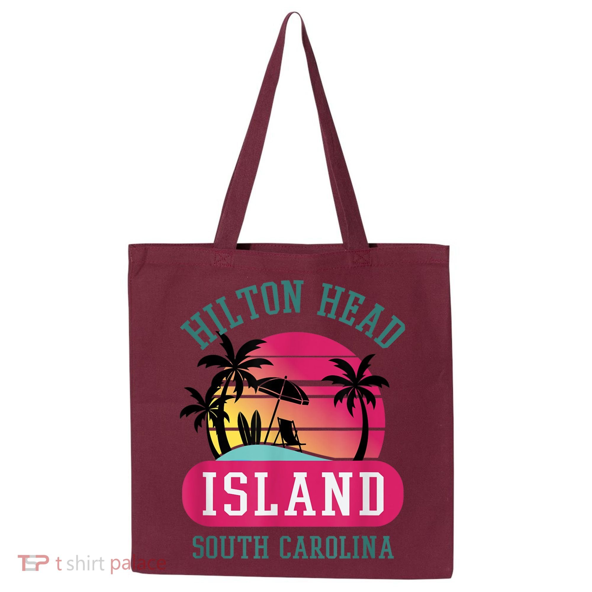 Retro Cool Hilton Head Island SC Beach Souvenir Novelty Art Tote Bag
