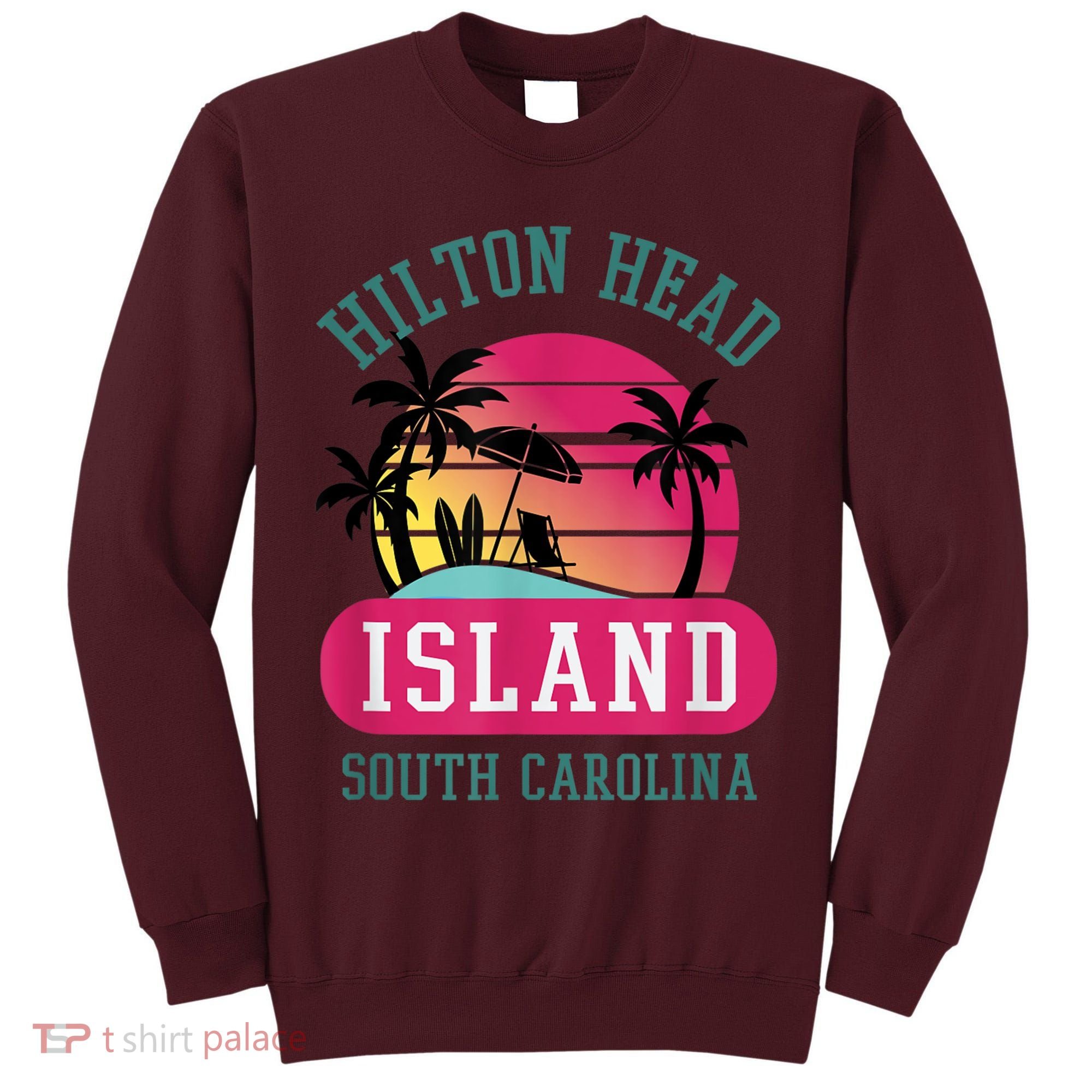 Retro Cool Hilton Head Island SC Beach Souvenir Novelty Art Tall Sweatshirt