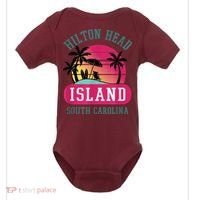 Retro Cool Hilton Head Island SC Beach Souvenir Novelty Art Baby Bodysuit thumb 0