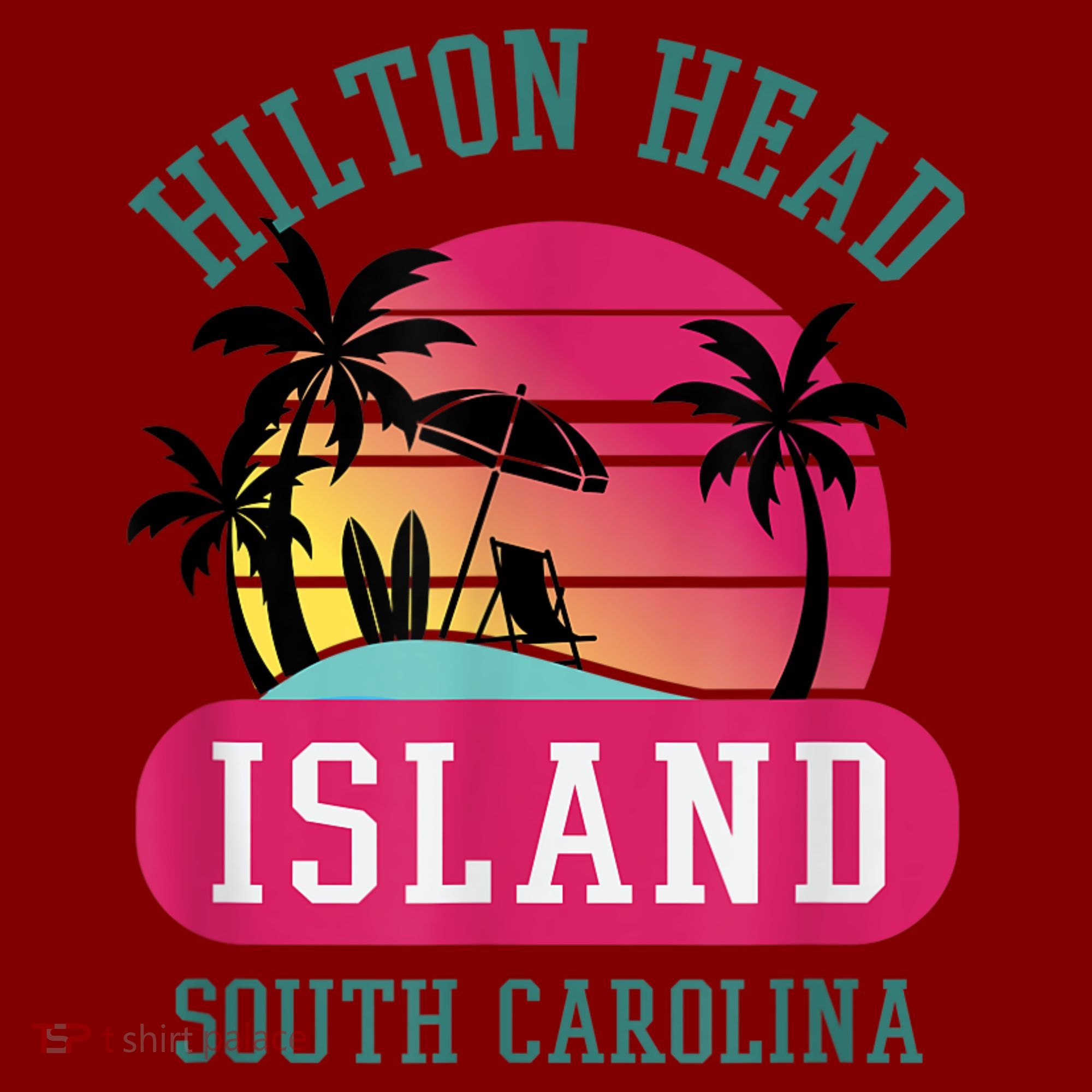 Retro Cool Hilton Head Island SC Beach Souvenir Novelty Art Hat