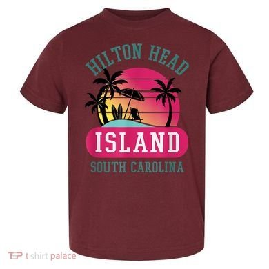 Retro Cool Hilton Head Island SC Beach Souvenir Novelty Art Toddler T-Shirt