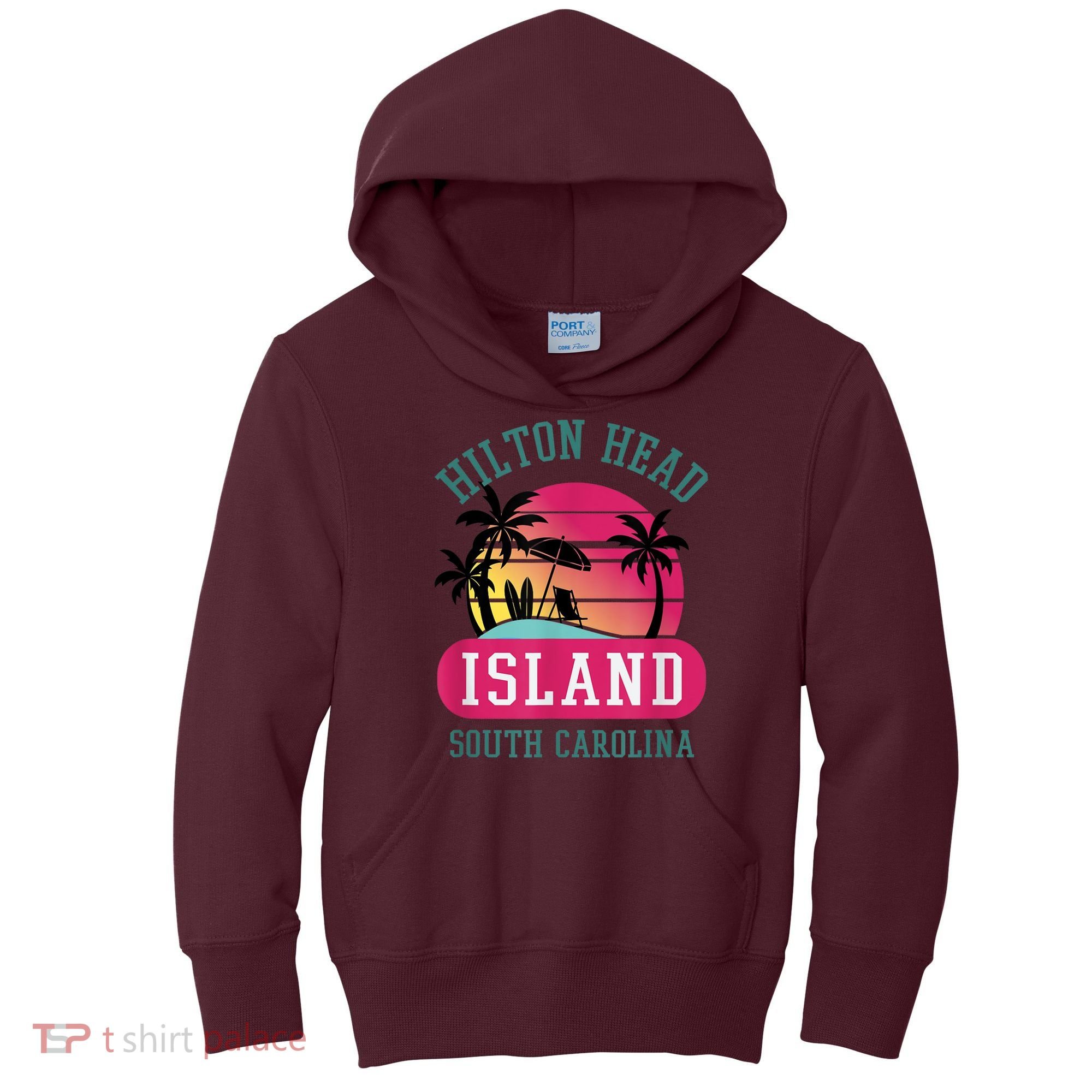Retro Cool Hilton Head Island SC Beach Souvenir Novelty Art Kids Hoodie