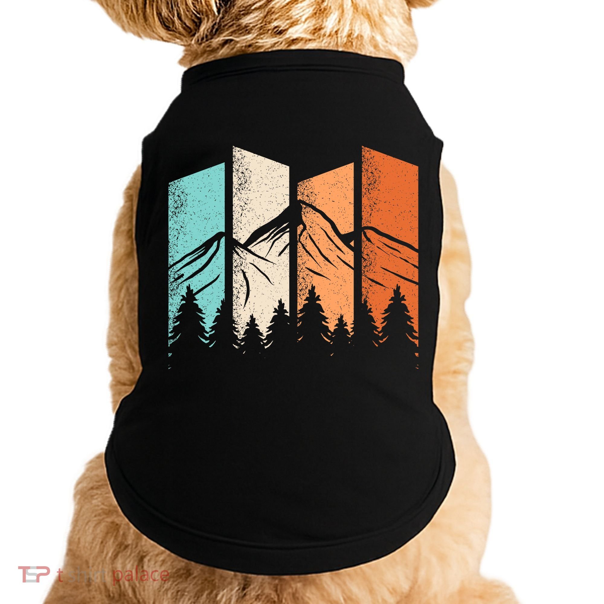 Retro Camping Hiking Nature Landscape Outdoor Doggie Tank