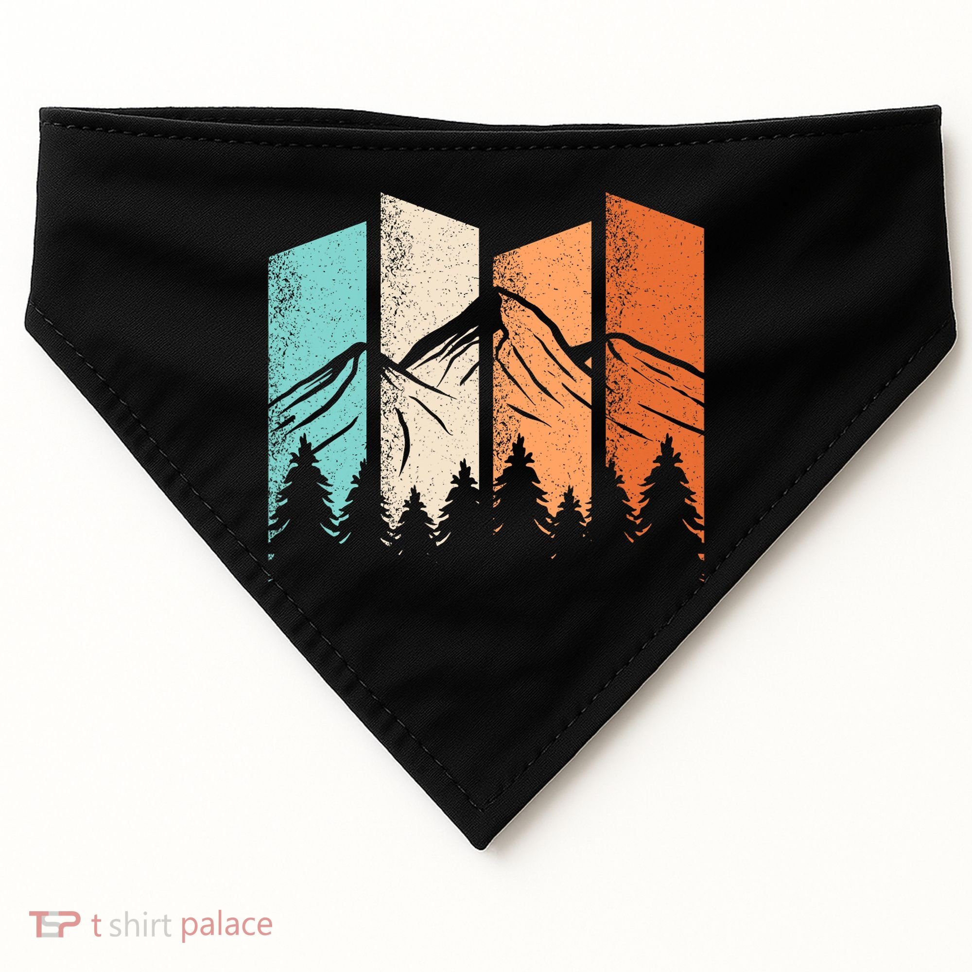 Retro Camping Hiking Nature Landscape Outdoor USA-Made Doggie Bandana