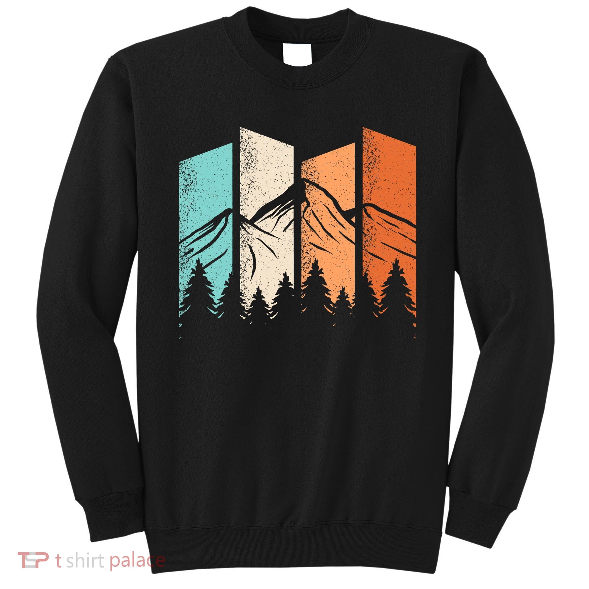 Retro Camping Hiking Nature Landscape Outdoor Sweatshirt