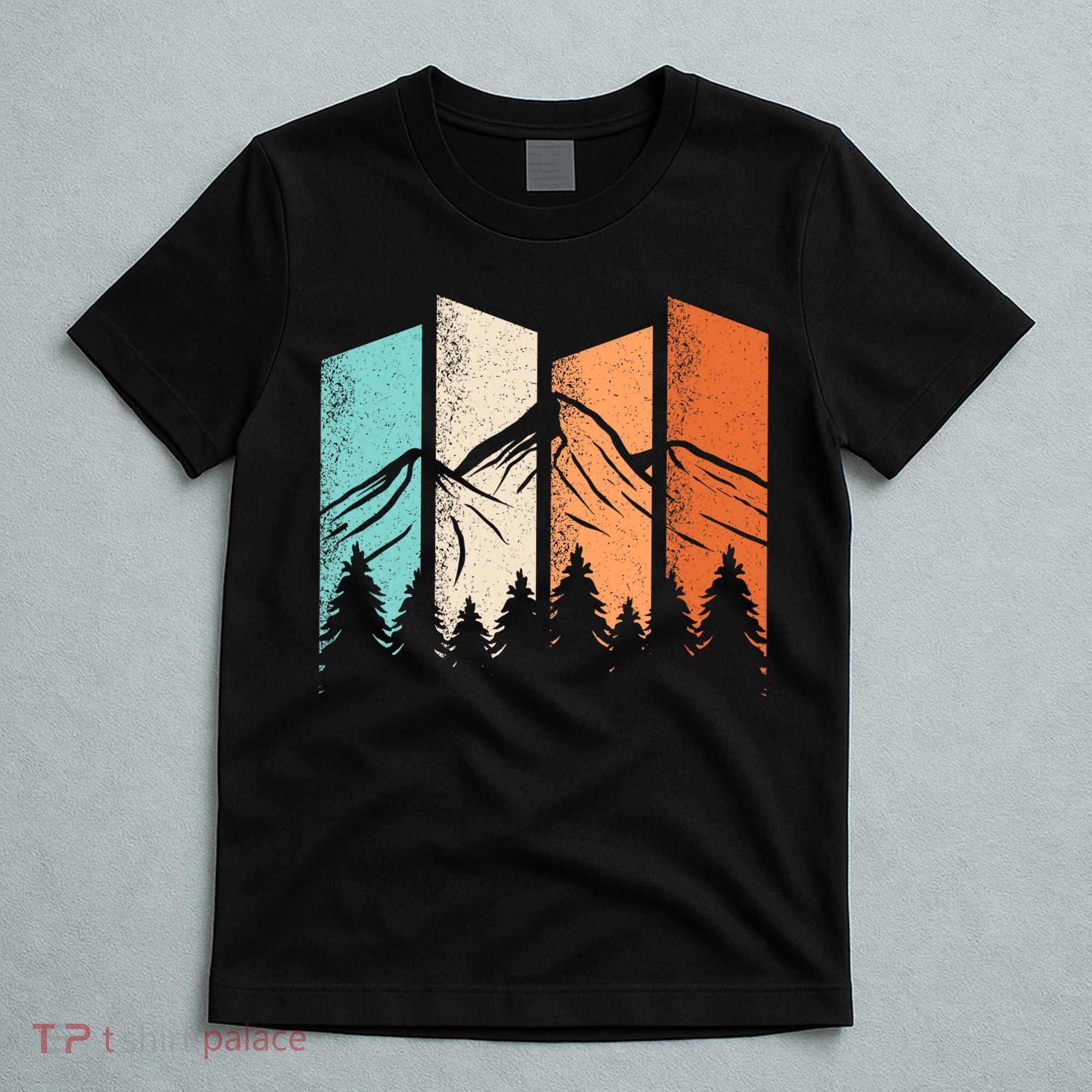 Retro Camping Hiking Nature Landscape Outdoor T-Shirt