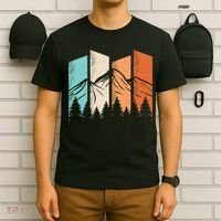 Retro Camping Hiking Nature Landscape Outdoor T-Shirt thumb 6