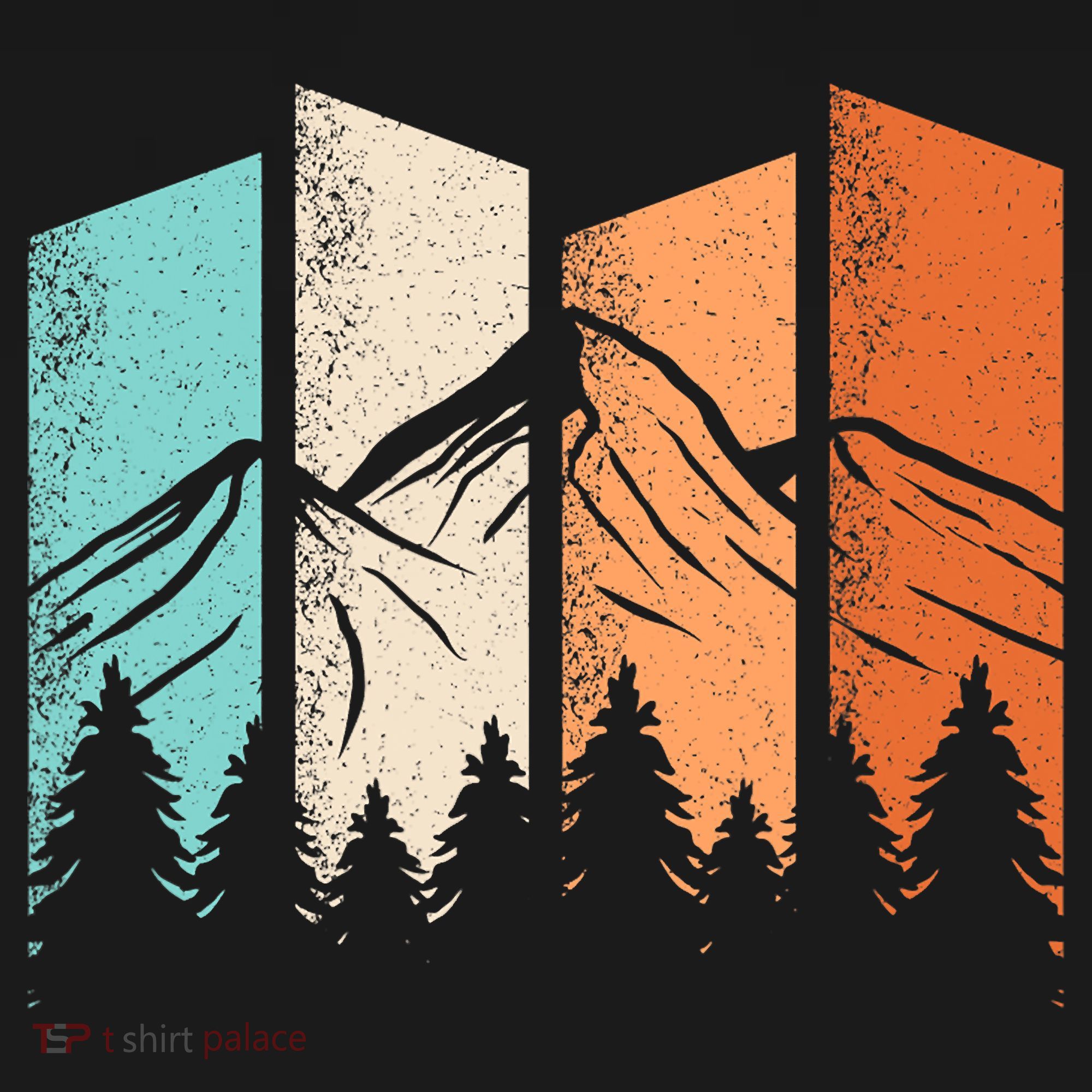 Retro Camping Hiking Nature Landscape Outdoor T-Shirt