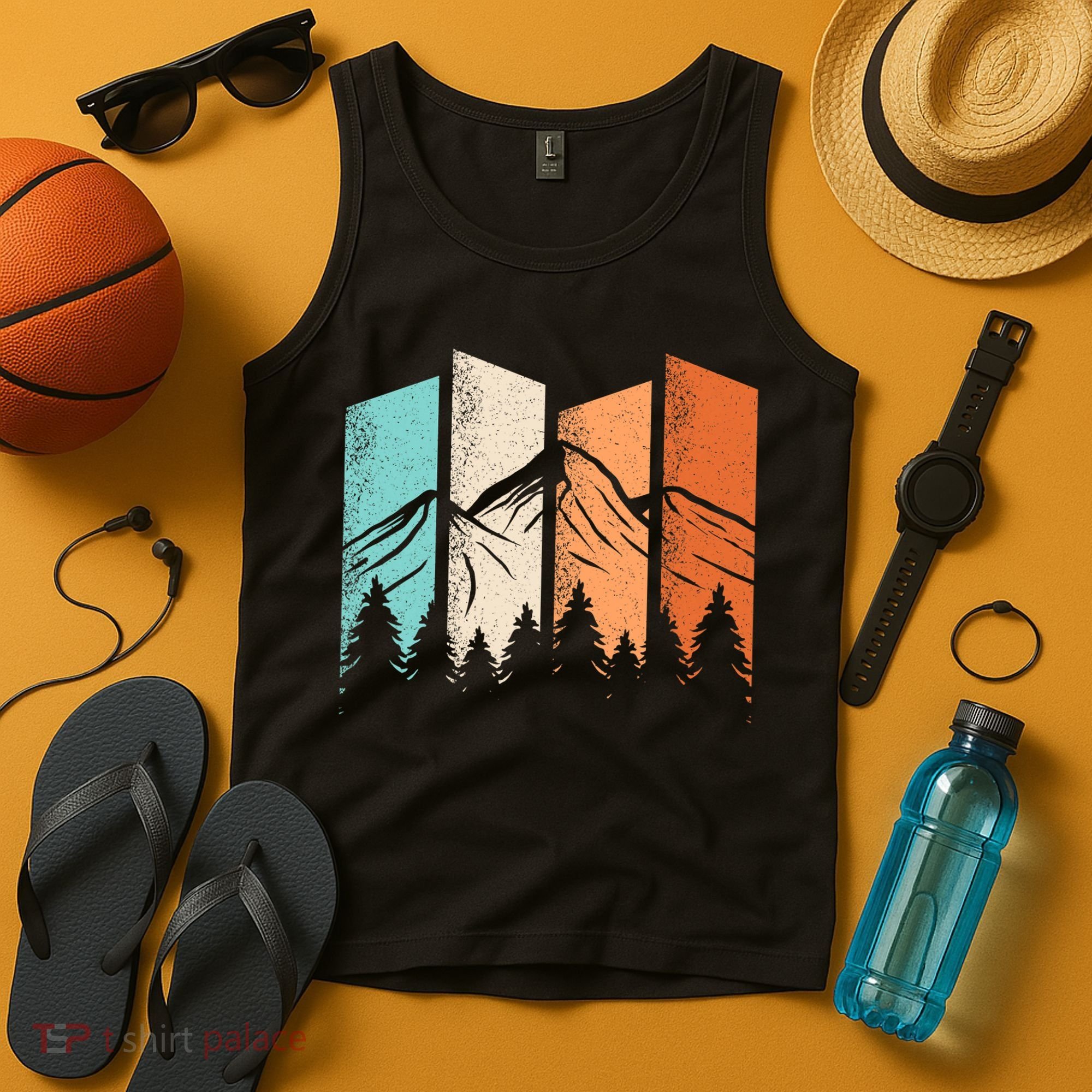 Retro Camping Hiking Nature Landscape Outdoor Tank Top