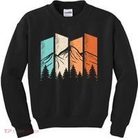 Retro Camping Hiking Nature Landscape Outdoor Kids Sweatshirt thumb 0