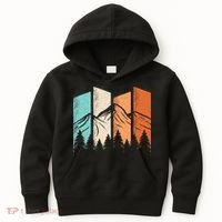 Retro Camping Hiking Nature Landscape Outdoor Kids Hoodie thumb 0