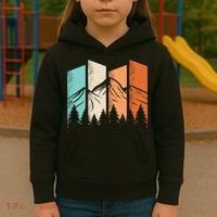 Retro Camping Hiking Nature Landscape Outdoor Kids Hoodie thumb 3