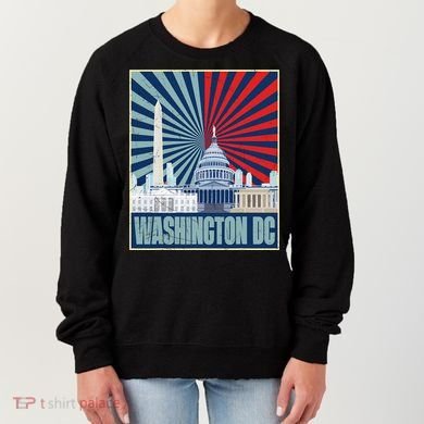 Retro Capitol Hill Washington DC American Flag Women's Sweatshirt