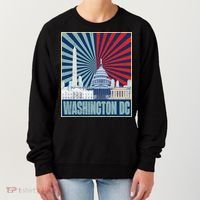 Retro Capitol Hill Washington DC American Flag Women's Sweatshirt thumb 0
