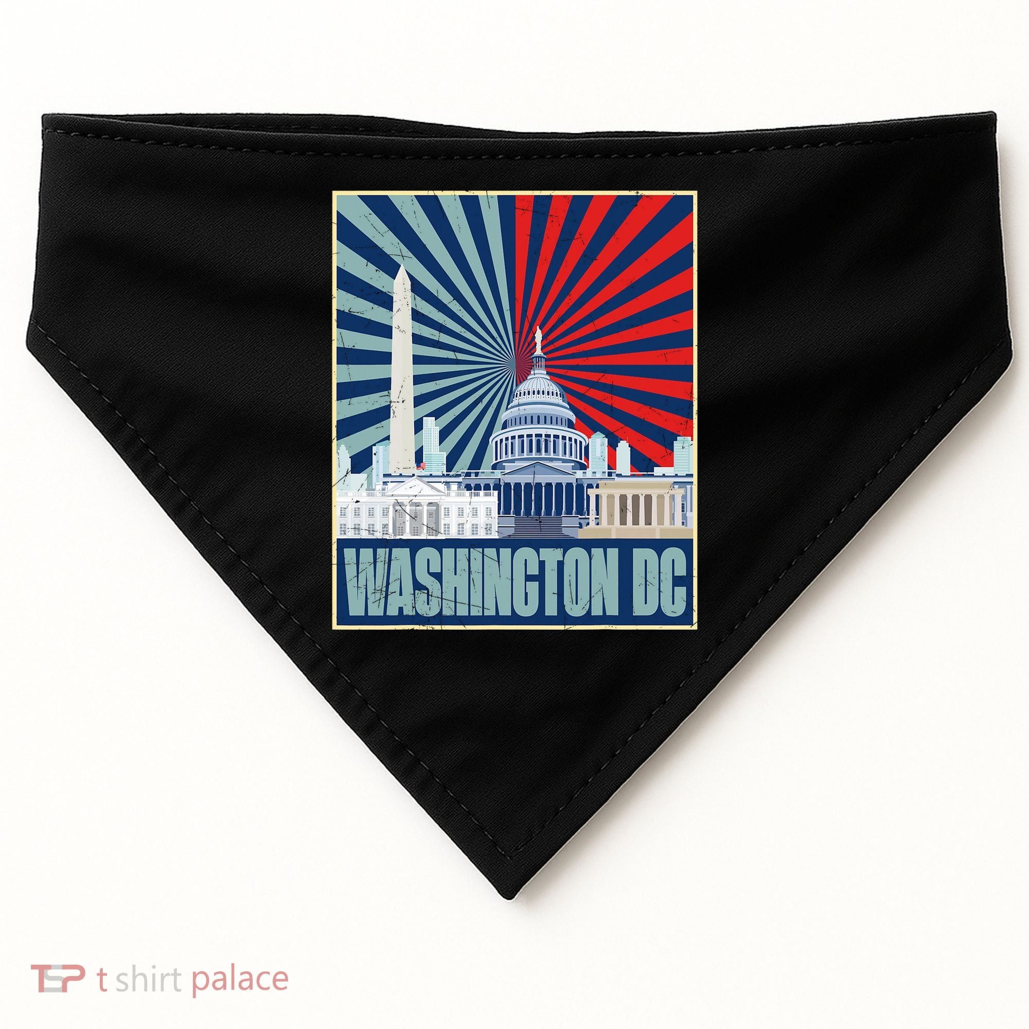 Retro Capitol Hill Washington DC American Flag USA-Made Doggie Bandana