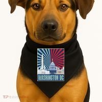 Retro Capitol Hill Washington DC American Flag USA-Made Doggie Bandana thumb 1