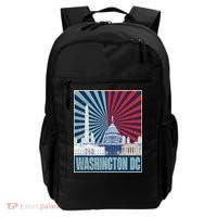 Retro Capitol Hill Washington DC American Flag Backpack thumb 0