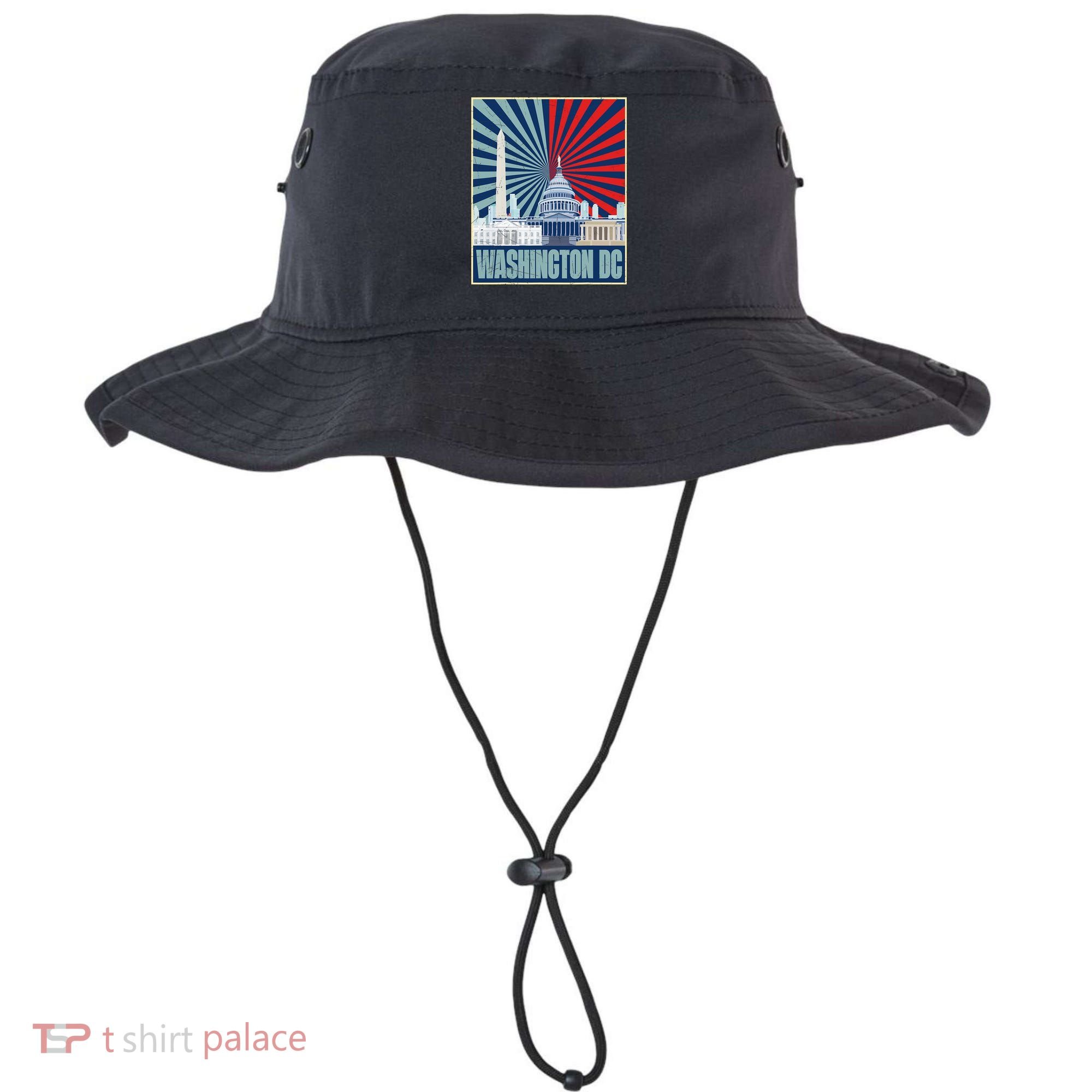 Retro Capitol Hill Washington DC American Flag Bucket Hat