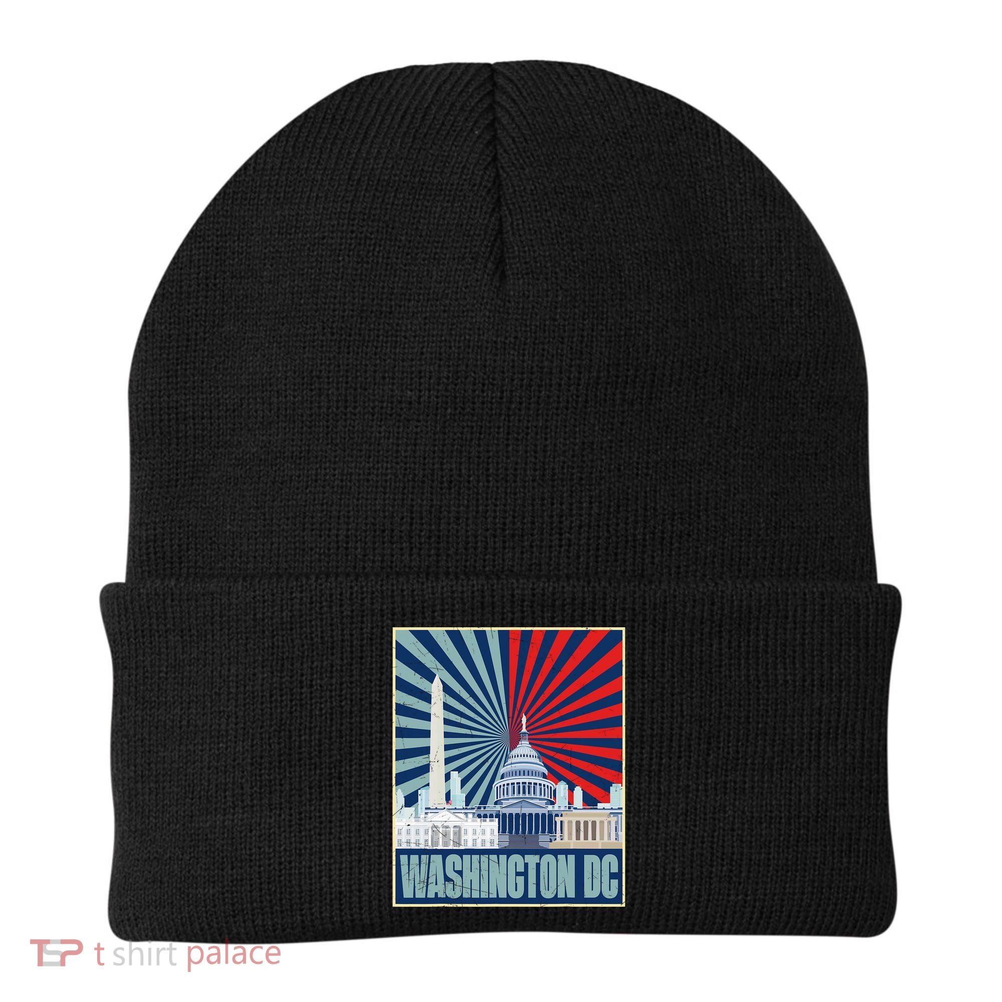 Retro Capitol Hill Washington DC American Flag Beanie