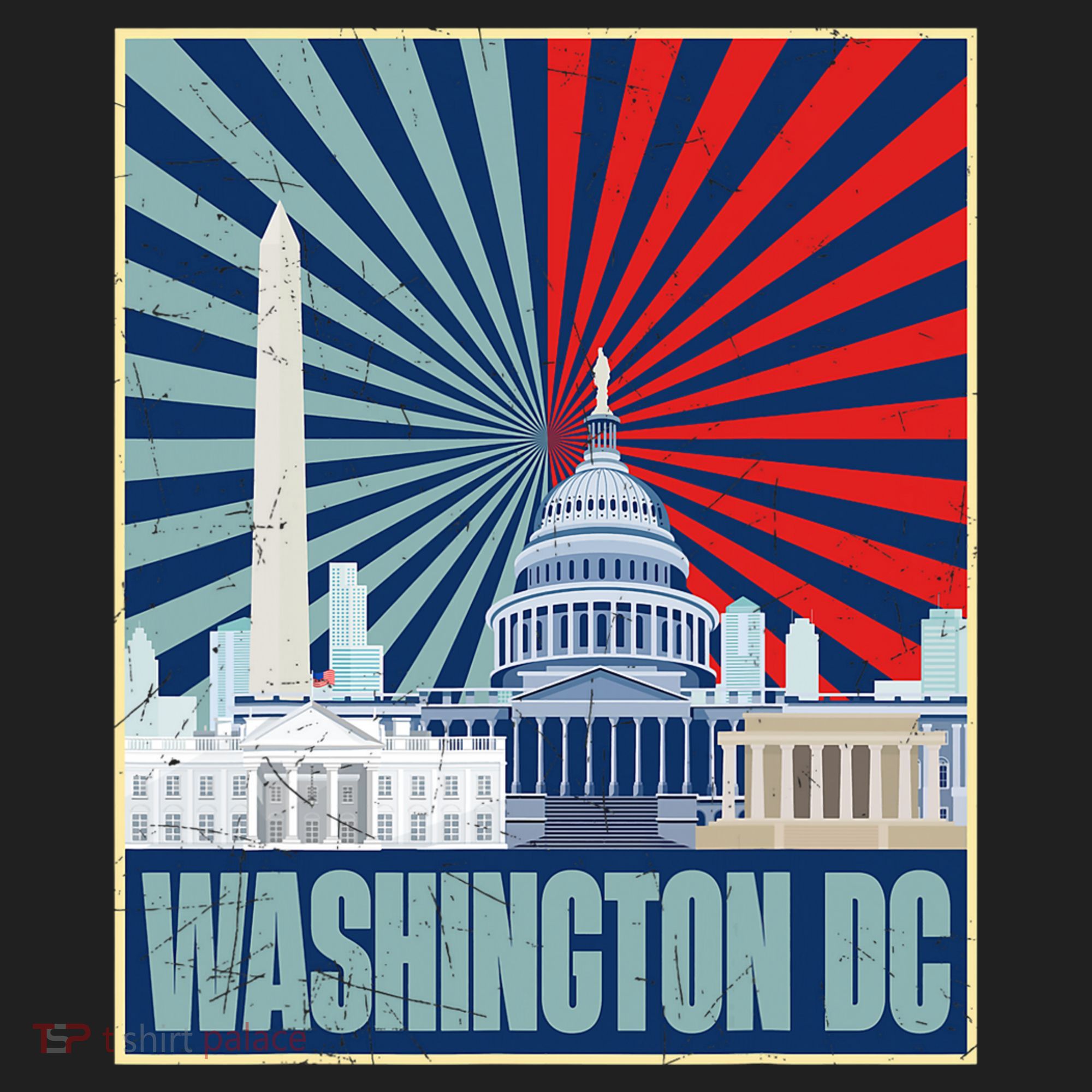 Retro Capitol Hill Washington DC American Flag Beanie