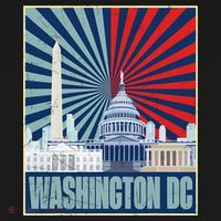 Retro Capitol Hill Washington DC American Flag Women's Hoodie thumb 2