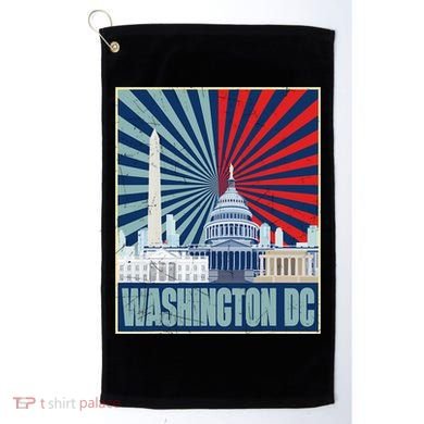 Retro Capitol Hill Washington DC American Flag Golf Towel