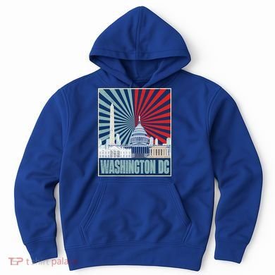 Retro Capitol Hill Washington DC American Flag Hoodie