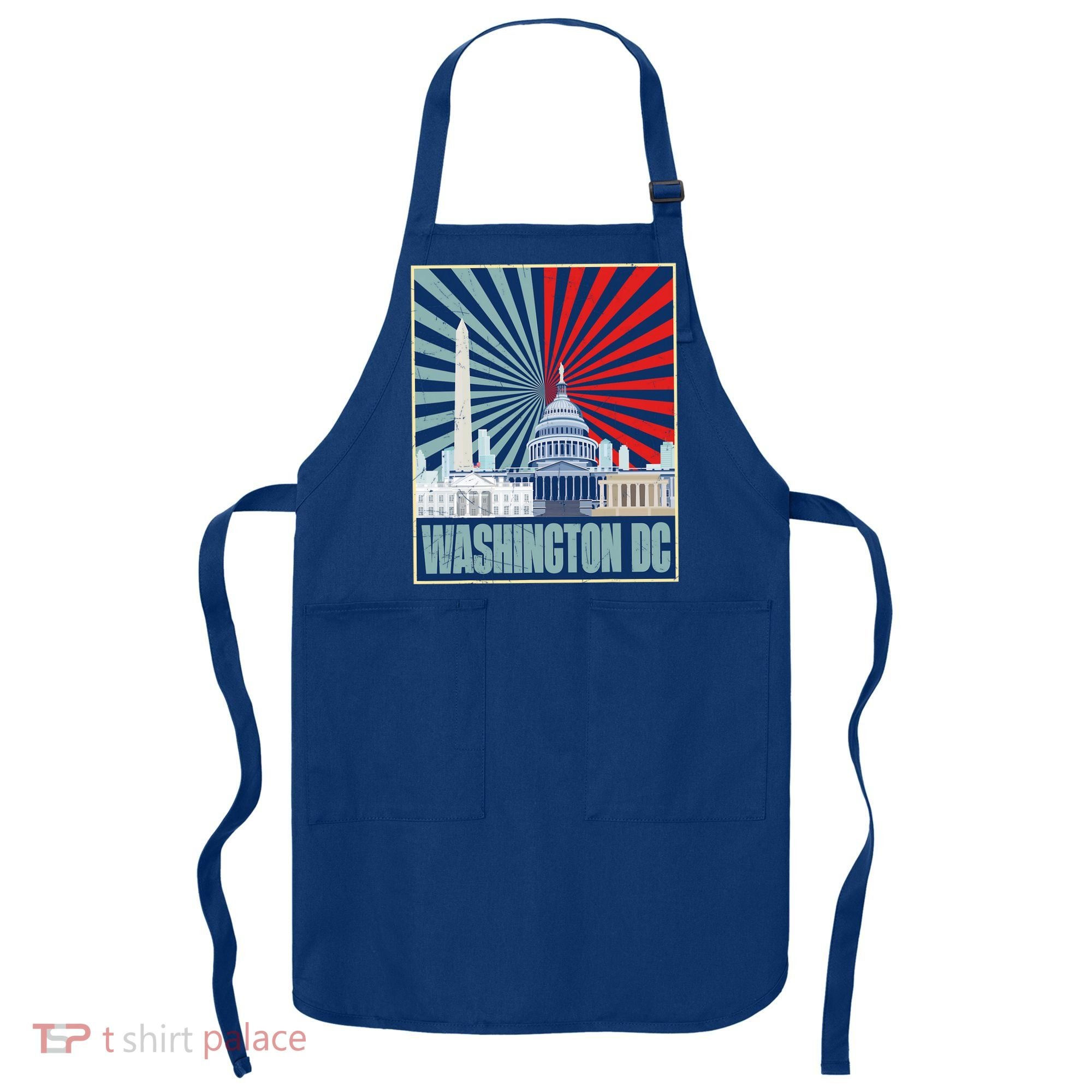 Retro Capitol Hill Washington DC American Flag Apron