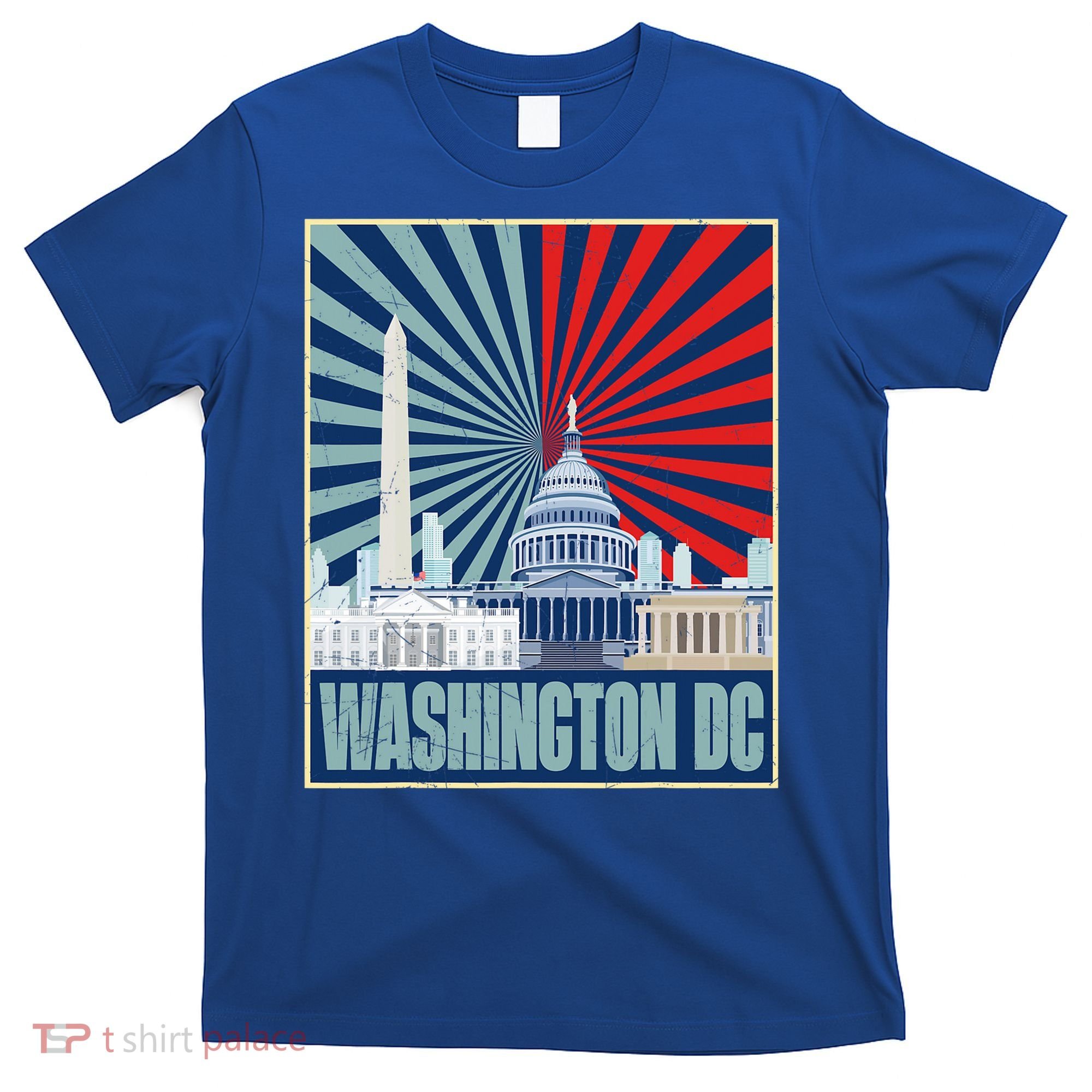 Retro Capitol Hill Washington DC American Flag T-Shirt