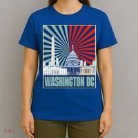 Retro Capitol Hill Washington DC American Flag T-Shirt thumb 4