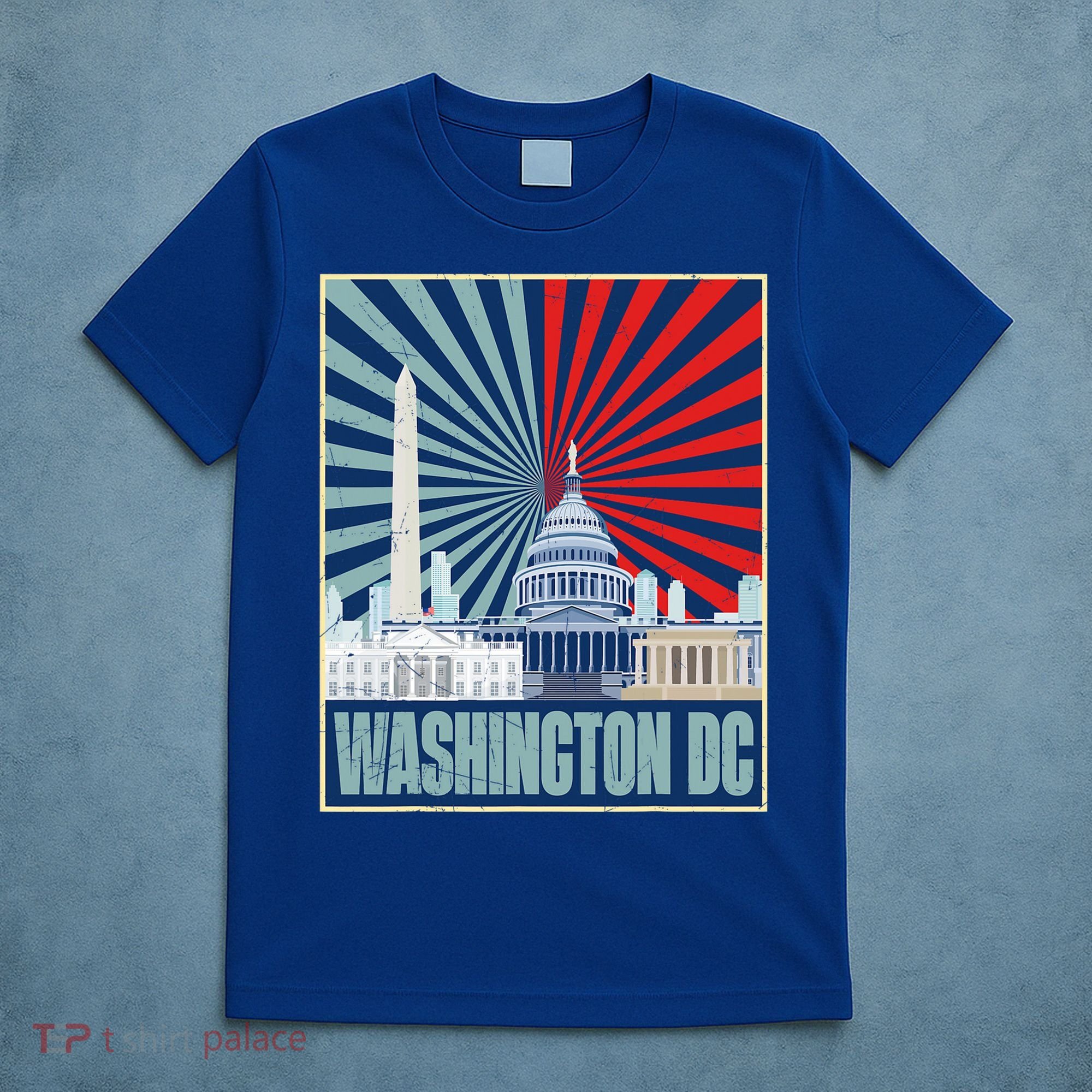 Retro Capitol Hill Washington DC American Flag T-Shirt