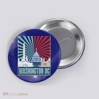 Retro Capitol Hill Washington DC American Flag Button thumb 0
