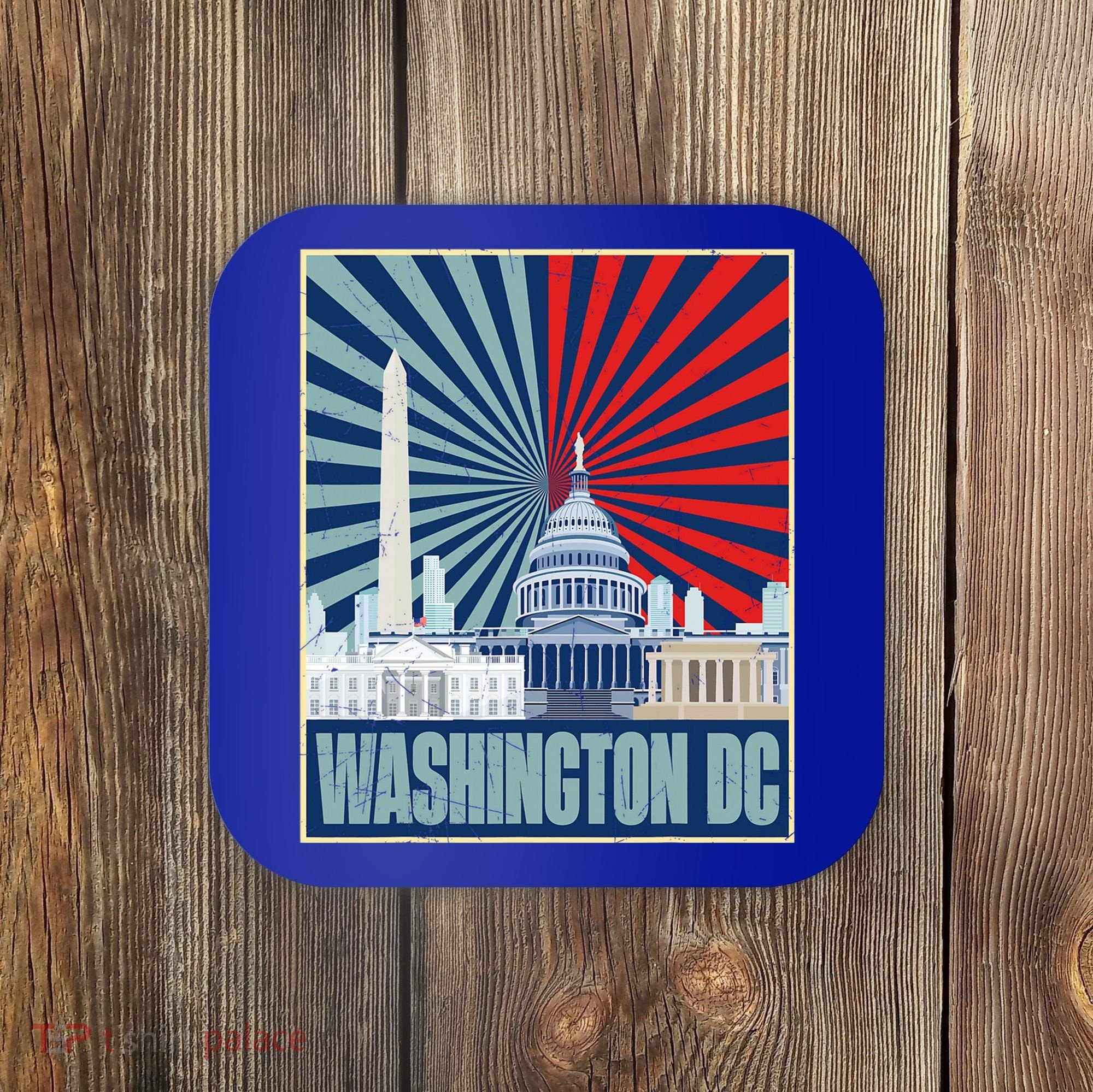 Retro Capitol Hill Washington DC American Flag Coaster