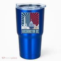 Retro Capitol Hill Washington DC American Flag Tumbler thumb 0