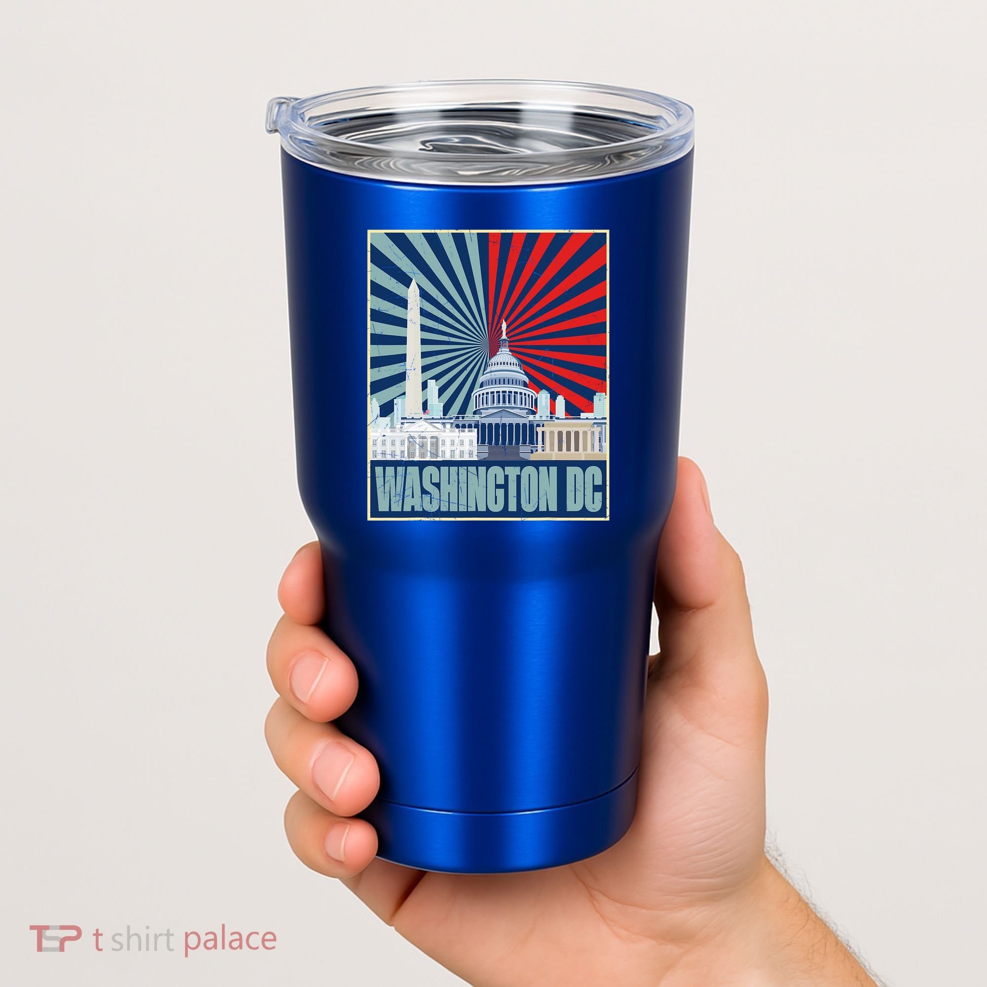 Retro Capitol Hill Washington DC American Flag Tumbler