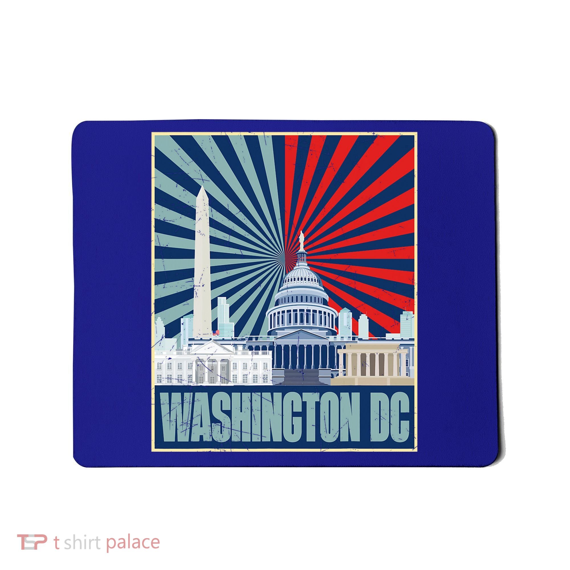 Retro Capitol Hill Washington DC American Flag Mousepad