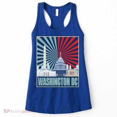 Retro Capitol Hill Washington DC American Flag Women's Tank Top
