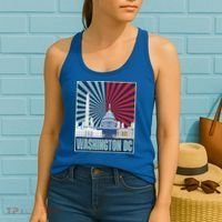 Retro Capitol Hill Washington DC American Flag Women's Tank Top thumb 2