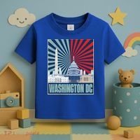 Retro Capitol Hill Washington DC American Flag Toddler T-Shirt thumb 3