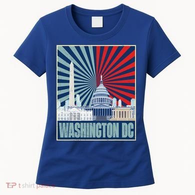 Retro Capitol Hill Washington DC American Flag Women's T-Shirt