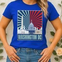 Retro Capitol Hill Washington DC American Flag Women's T-Shirt thumb 2