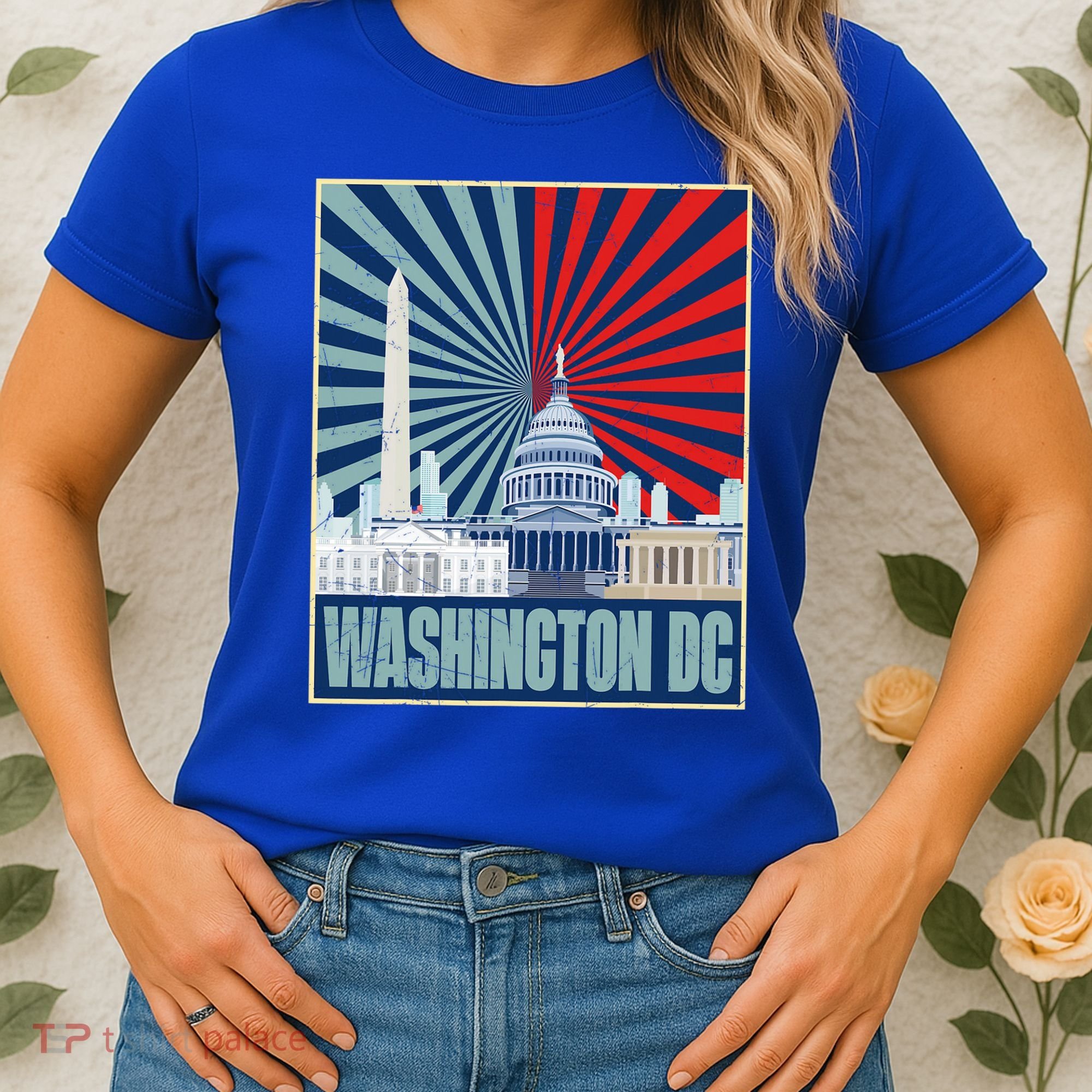 Retro Capitol Hill Washington DC American Flag Women's T-Shirt