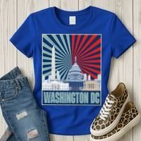 Retro Capitol Hill Washington DC American Flag Women's T-Shirt thumb 3