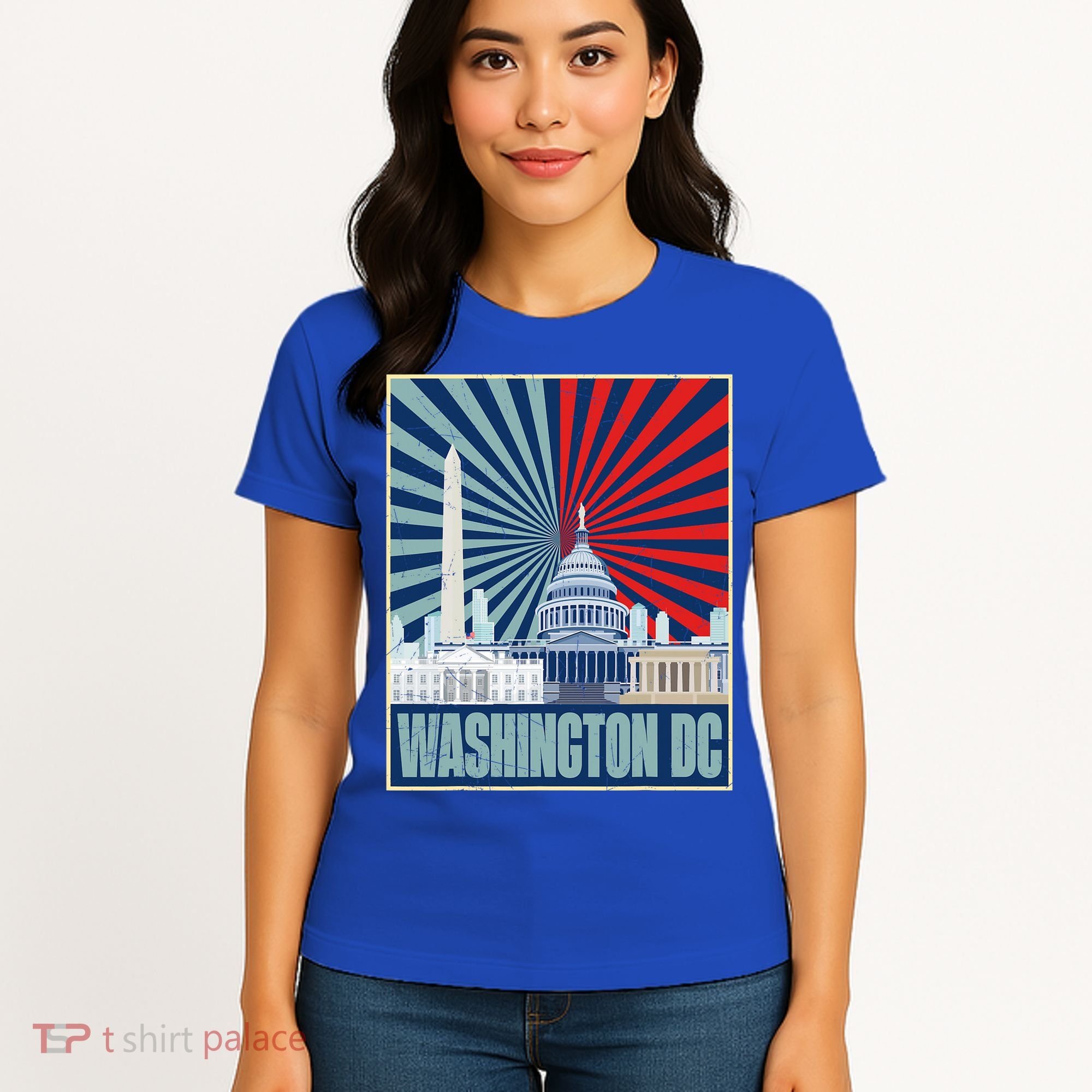 Retro Capitol Hill Washington DC American Flag Women's T-Shirt