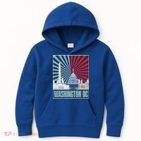 Retro Capitol Hill Washington DC American Flag Kids Hoodie thumb 0