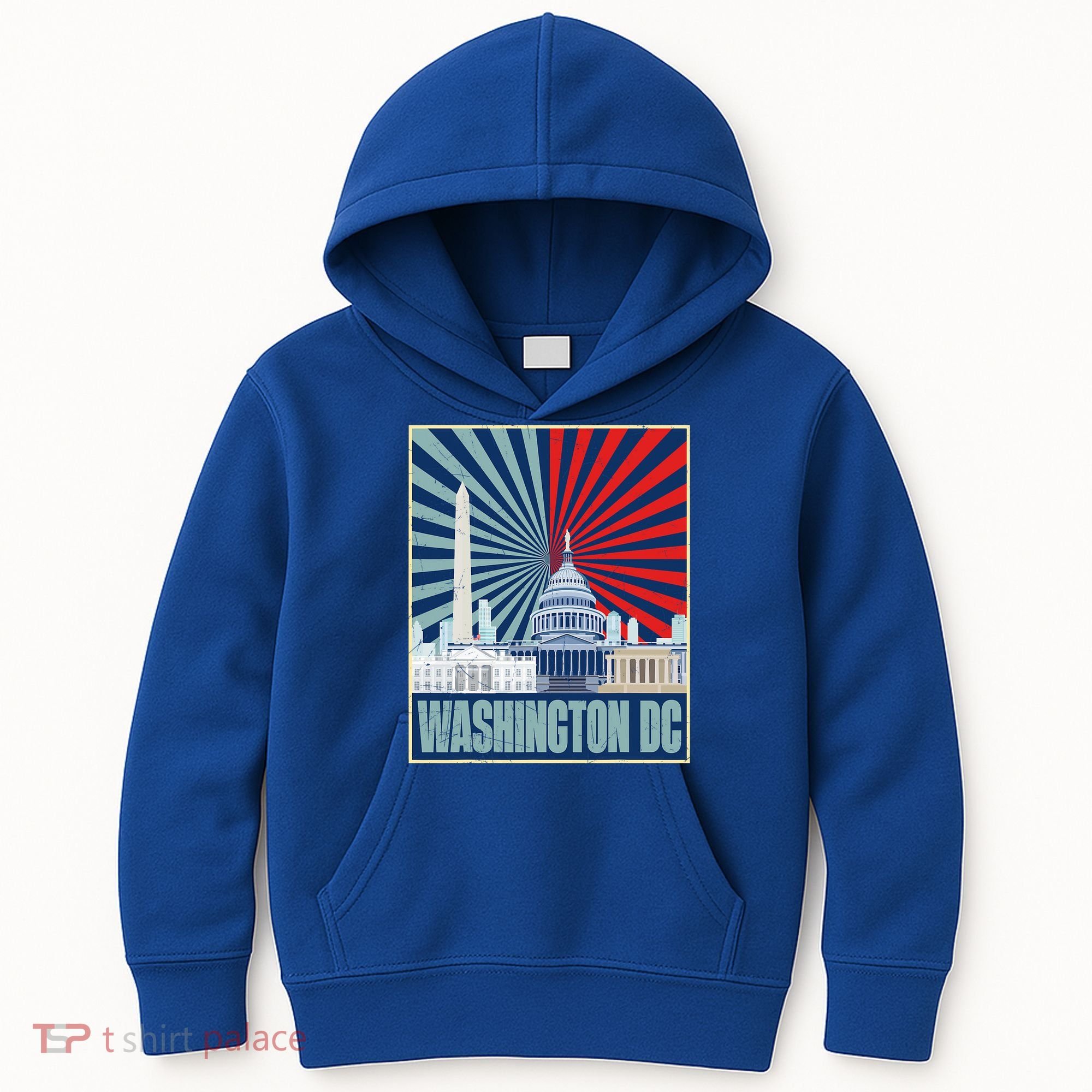 Retro Capitol Hill Washington DC American Flag Kids Hoodie