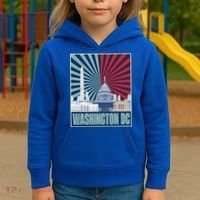 Retro Capitol Hill Washington DC American Flag Kids Hoodie thumb 3