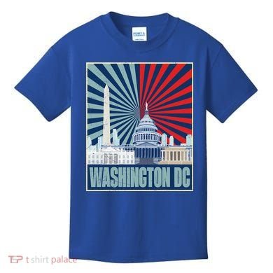 Retro Capitol Hill Washington DC American Flag Kids T-Shirt