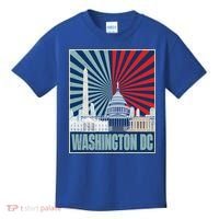 Retro Capitol Hill Washington DC American Flag Kids T-Shirt thumb 0